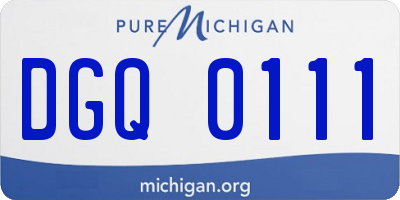 MI license plate DGQ0111