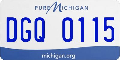 MI license plate DGQ0115