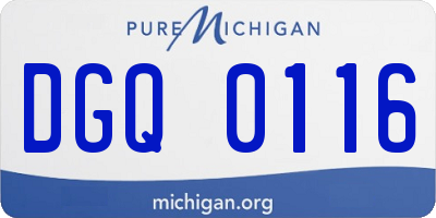 MI license plate DGQ0116