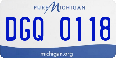MI license plate DGQ0118