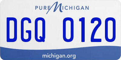 MI license plate DGQ0120