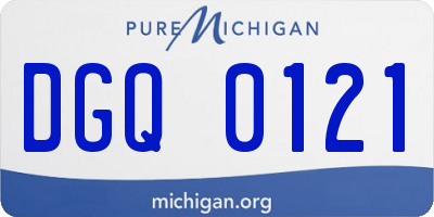 MI license plate DGQ0121