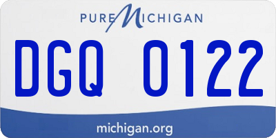 MI license plate DGQ0122