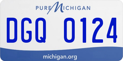 MI license plate DGQ0124