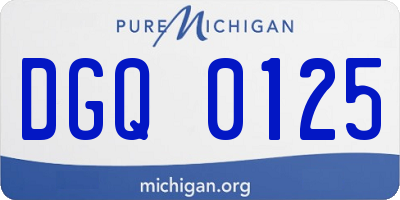 MI license plate DGQ0125