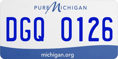 MI license plate DGQ0126