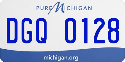 MI license plate DGQ0128