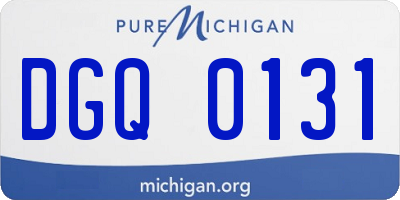MI license plate DGQ0131