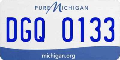 MI license plate DGQ0133