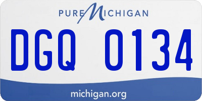 MI license plate DGQ0134