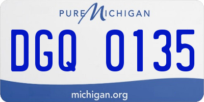 MI license plate DGQ0135