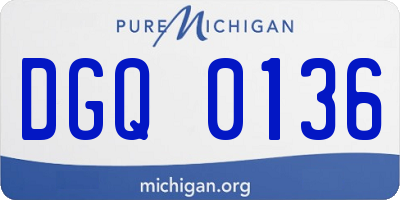 MI license plate DGQ0136