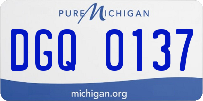 MI license plate DGQ0137