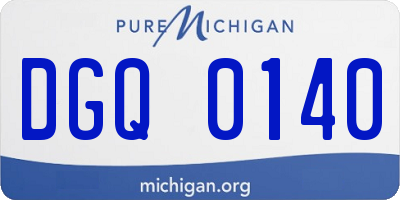 MI license plate DGQ0140