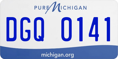 MI license plate DGQ0141