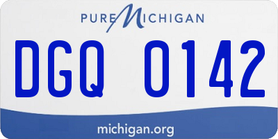 MI license plate DGQ0142