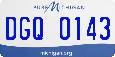 MI license plate DGQ0143