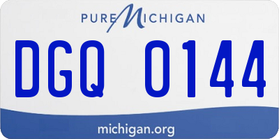 MI license plate DGQ0144