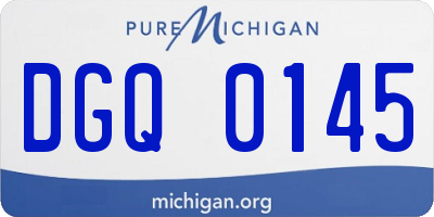 MI license plate DGQ0145