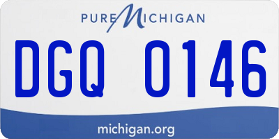 MI license plate DGQ0146
