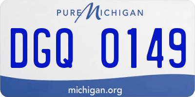 MI license plate DGQ0149