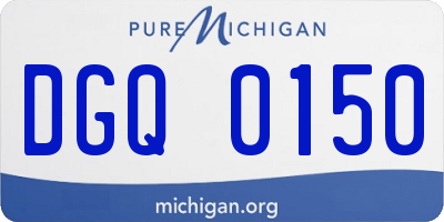 MI license plate DGQ0150
