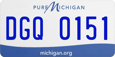 MI license plate DGQ0151