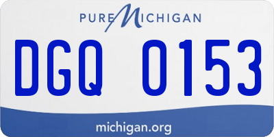 MI license plate DGQ0153