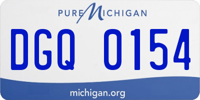 MI license plate DGQ0154