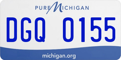 MI license plate DGQ0155