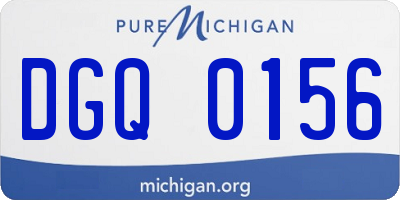 MI license plate DGQ0156