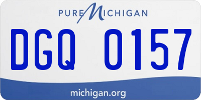 MI license plate DGQ0157