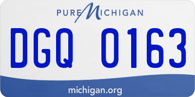 MI license plate DGQ0163
