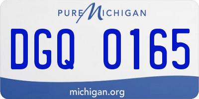 MI license plate DGQ0165