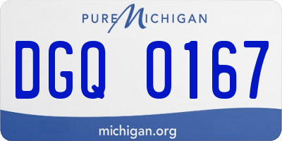 MI license plate DGQ0167