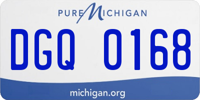 MI license plate DGQ0168