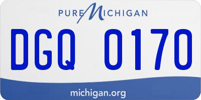 MI license plate DGQ0170