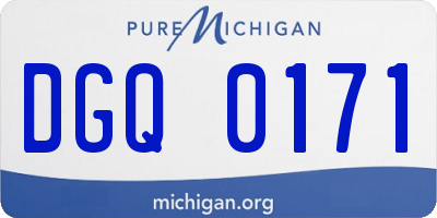 MI license plate DGQ0171