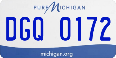 MI license plate DGQ0172