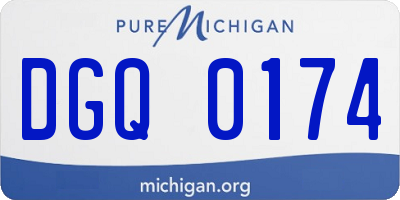 MI license plate DGQ0174