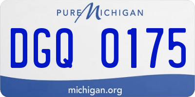 MI license plate DGQ0175