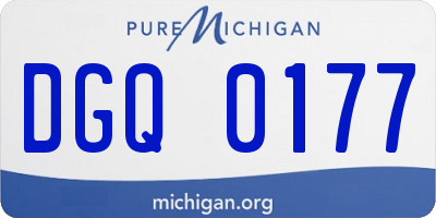 MI license plate DGQ0177