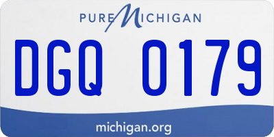 MI license plate DGQ0179