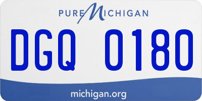 MI license plate DGQ0180