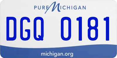 MI license plate DGQ0181