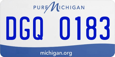 MI license plate DGQ0183
