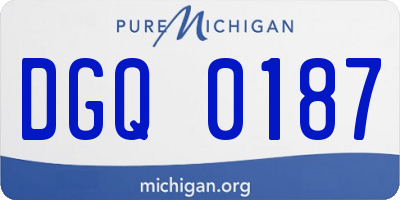 MI license plate DGQ0187