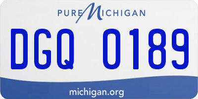 MI license plate DGQ0189