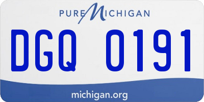 MI license plate DGQ0191