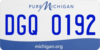 MI license plate DGQ0192